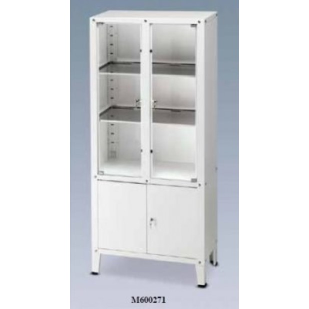 Dulap pentru medicamente si instrumente cu doua compartimente suprapuse, usi securizate